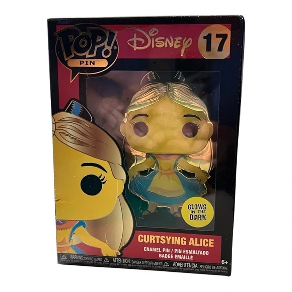 Funko Disney Pop! Pin - Curtsying Alice in Blue and Yellow - Picture 1 of 5